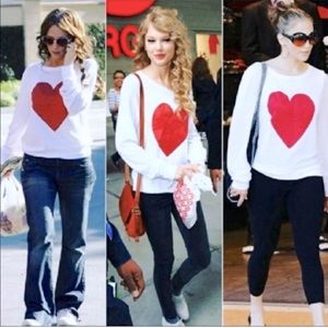 Wildfox red sparkle heart sweatshirt